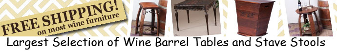 Free Shipping on Most Wine Barrel Stools!